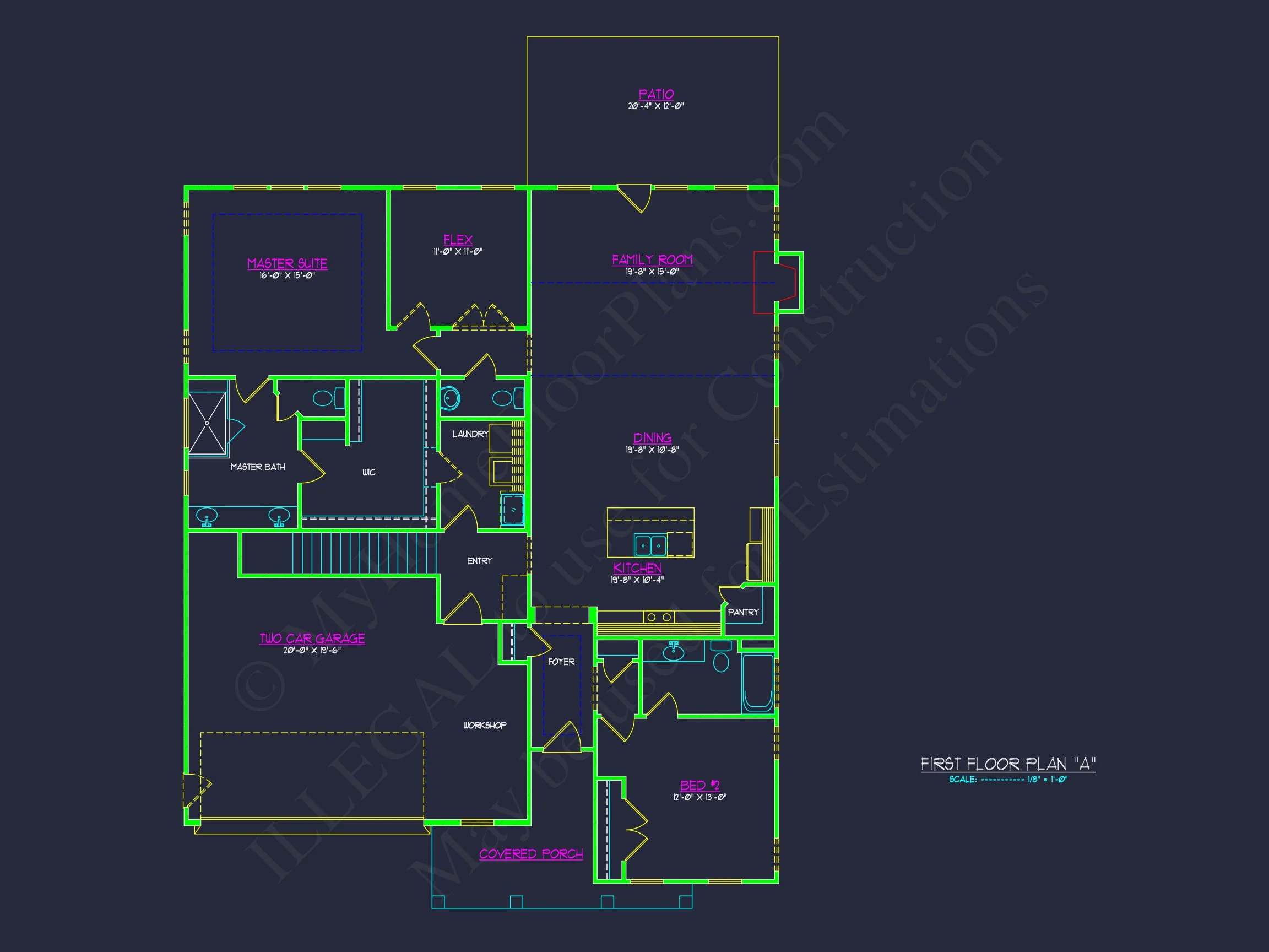 Stunning Craftsman house Plan with Open Floor Design and CAD Blueprint
