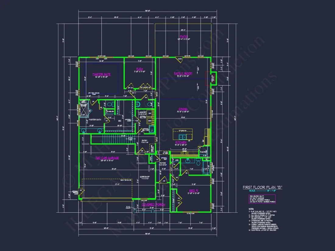 Stunning Craftsman house Plan with Open Floor Design and CAD Blueprint