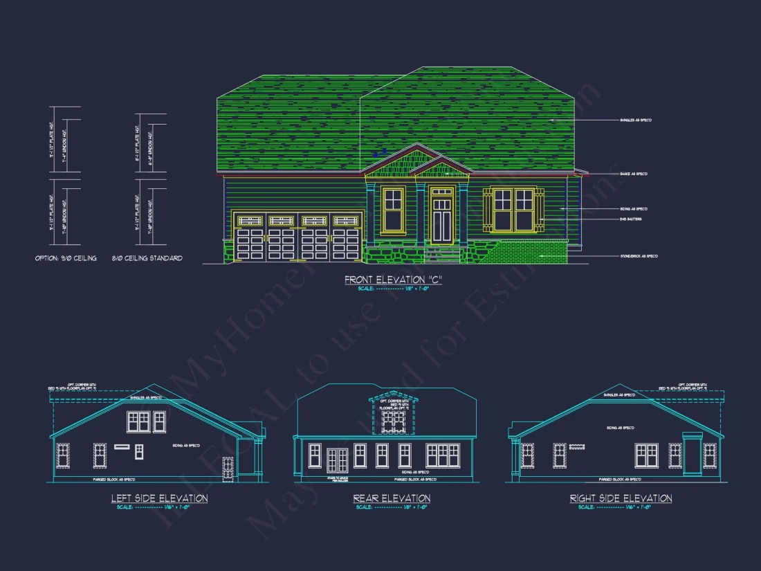 Stunning Craftsman house Plan with Open Floor Design and CAD Blueprint