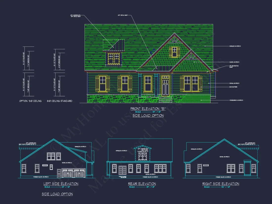 Stunning Craftsman house Plan with Open Floor Design and CAD Blueprint