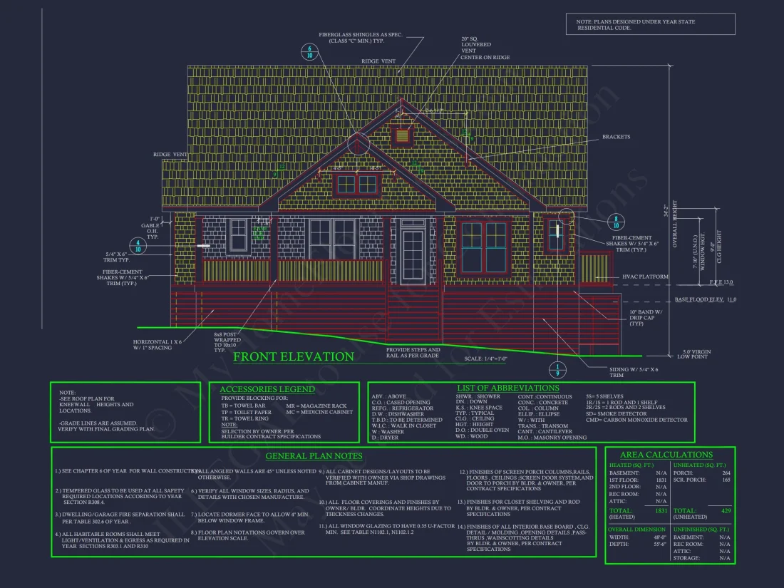Craftsman house Plan with 4 Bedrooms and Open Floor Design