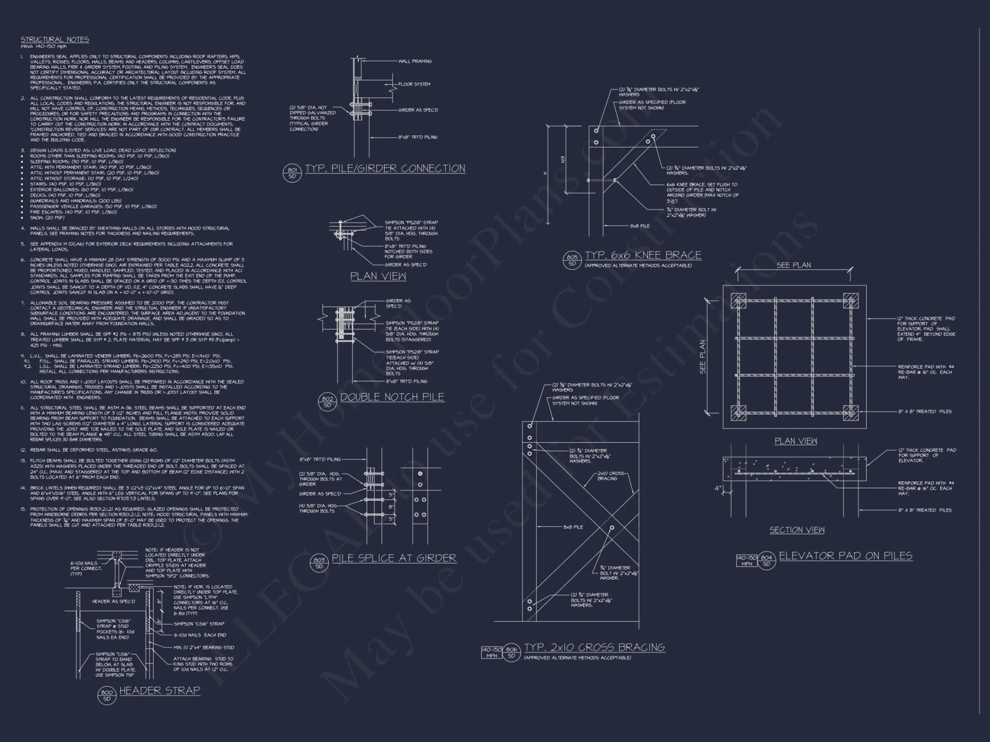 Beachfront house Plan with Blueprint & CAD Designs