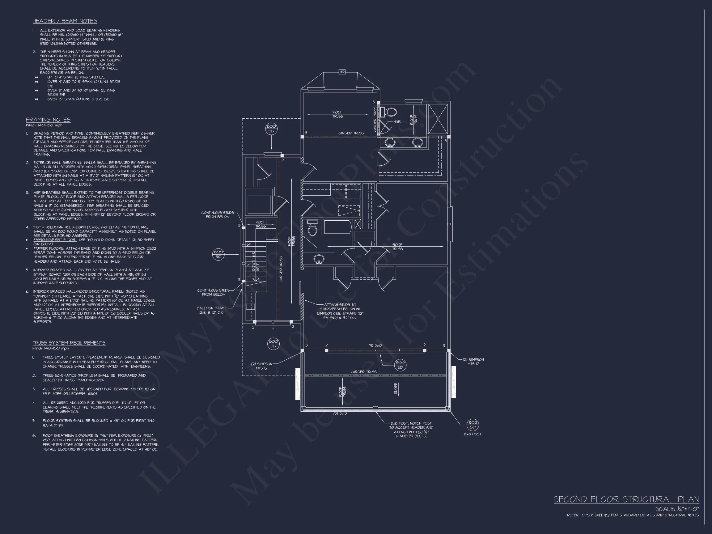Beachfront house Plan with Blueprint & CAD Designs