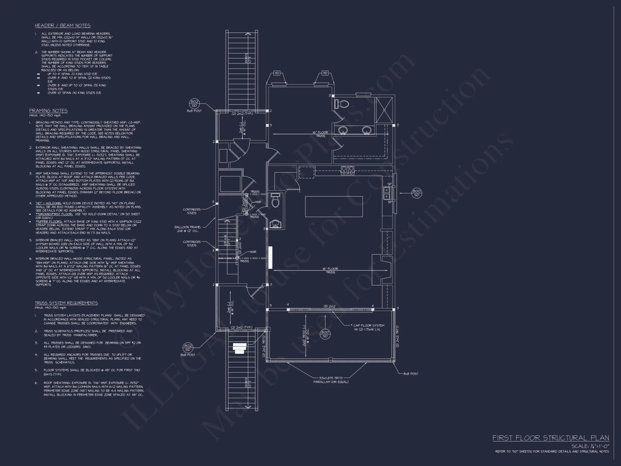 Beachfront house Plan with Blueprint & CAD Designs