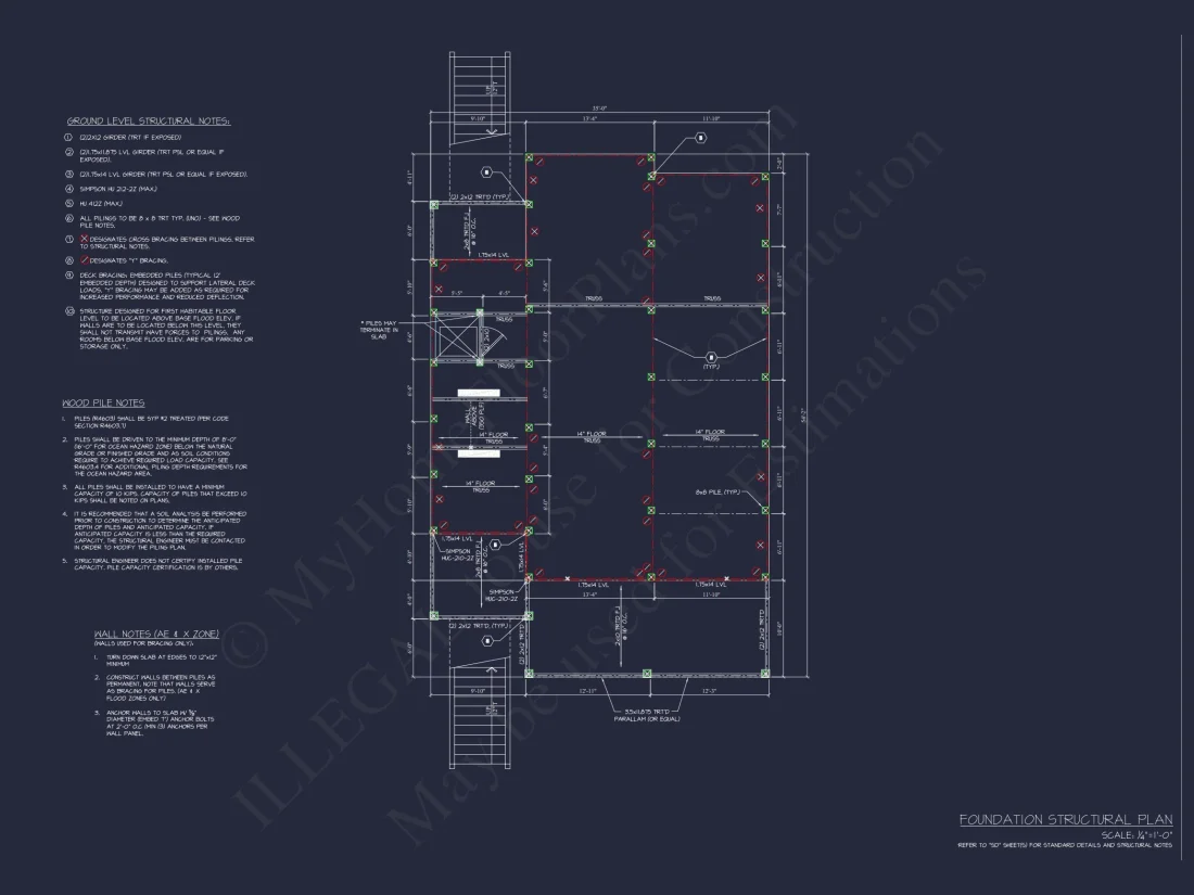 Beachfront house Plan with Blueprint & CAD Designs