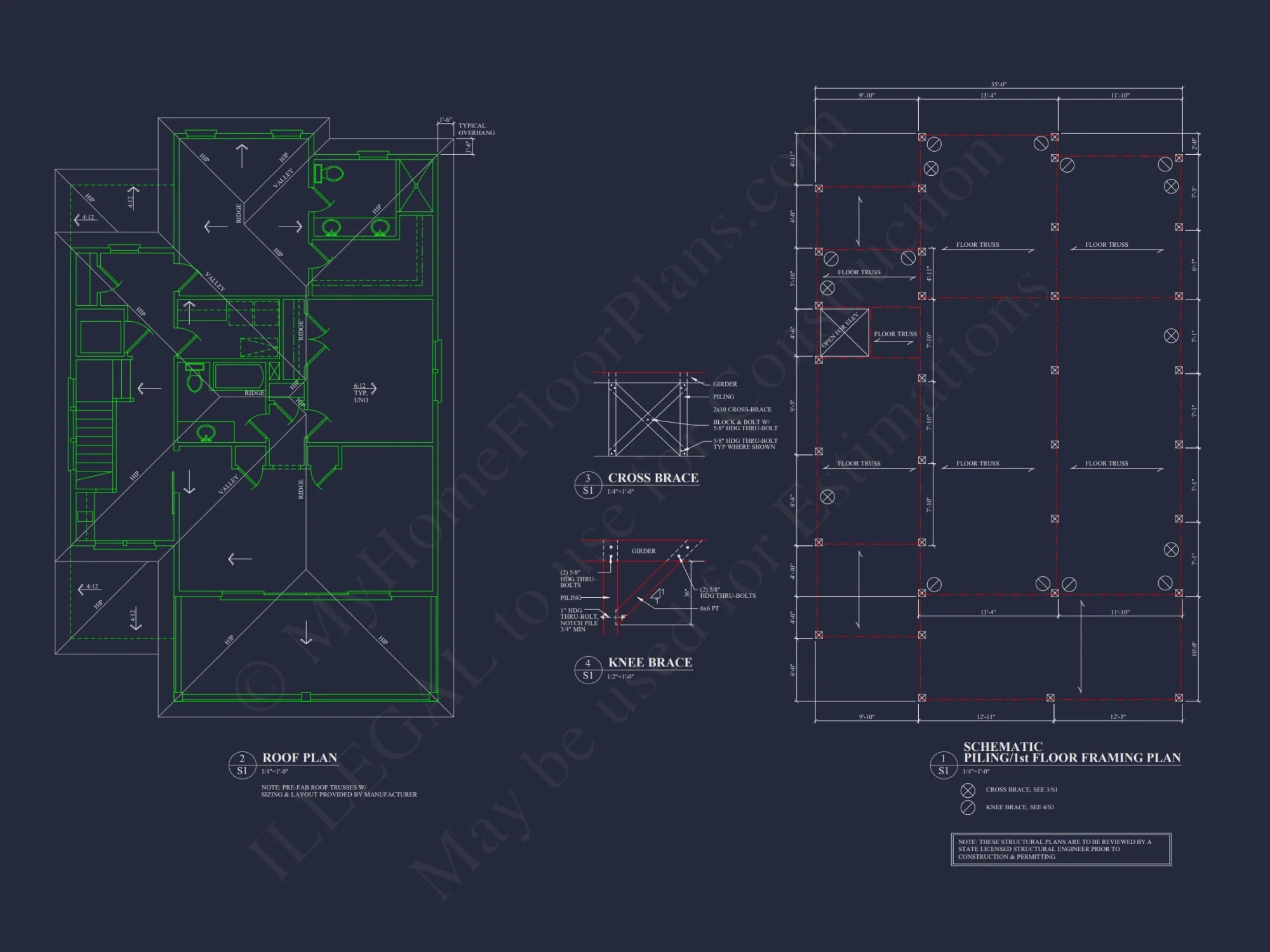Beachfront house Plan with Blueprint & CAD Designs