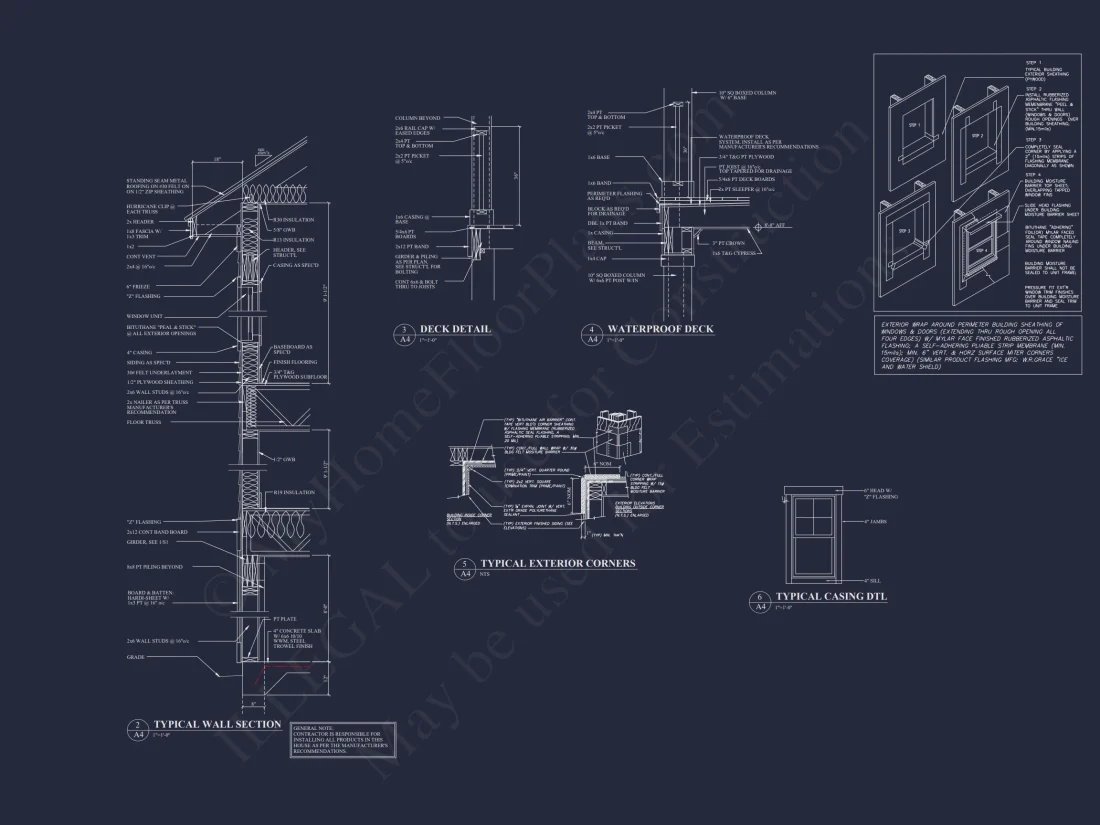 Beachfront house Plan with Blueprint & CAD Designs