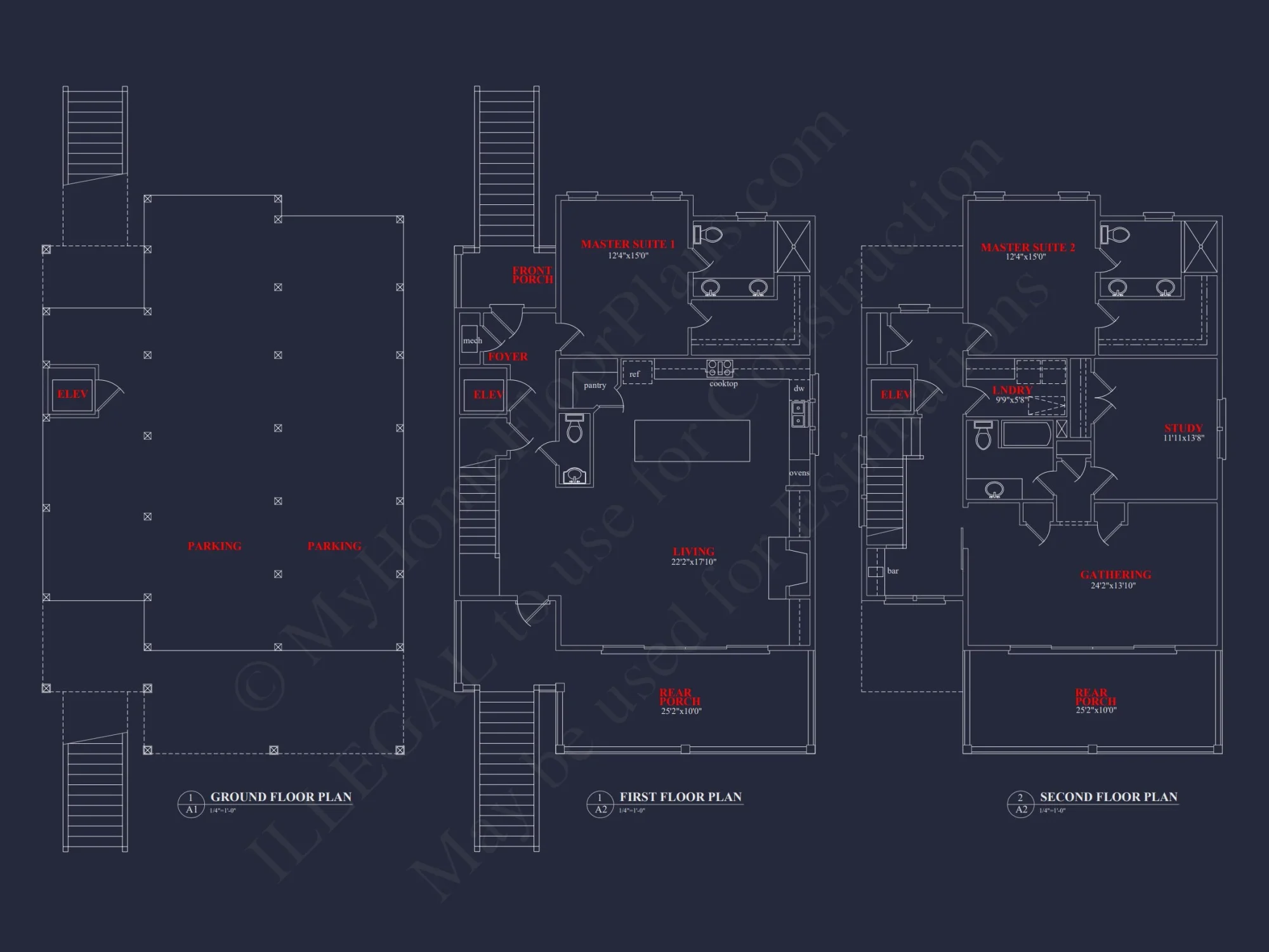 Beachfront house Plan with Blueprint & CAD Designs