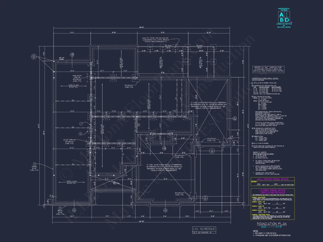 4-Bedroom Floor Plan with Blueprint Designs