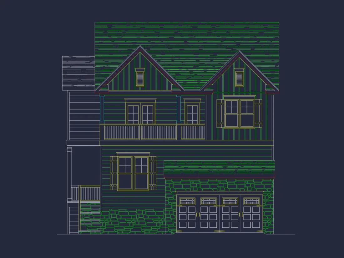 Elegant house Design with Floor Plans, Blueprints & CAD Architecture