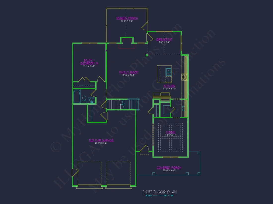 Charming Two-Story house Plan with 4 Bedrooms & CAD Designs
