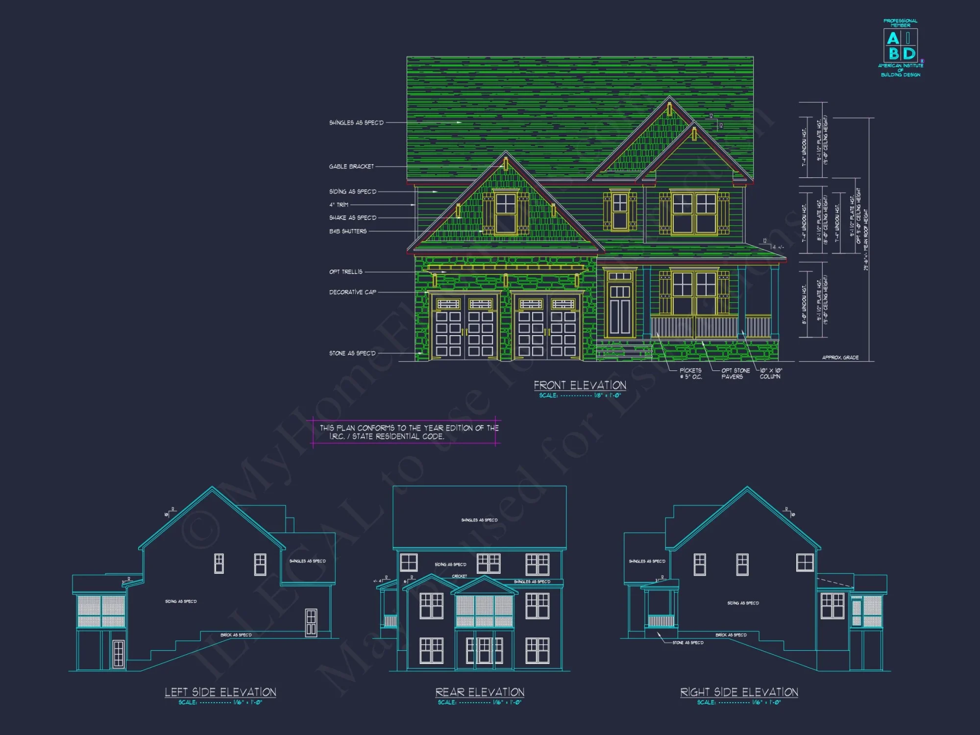 Charming Two-Story house Plan with 4 Bedrooms & CAD Designs