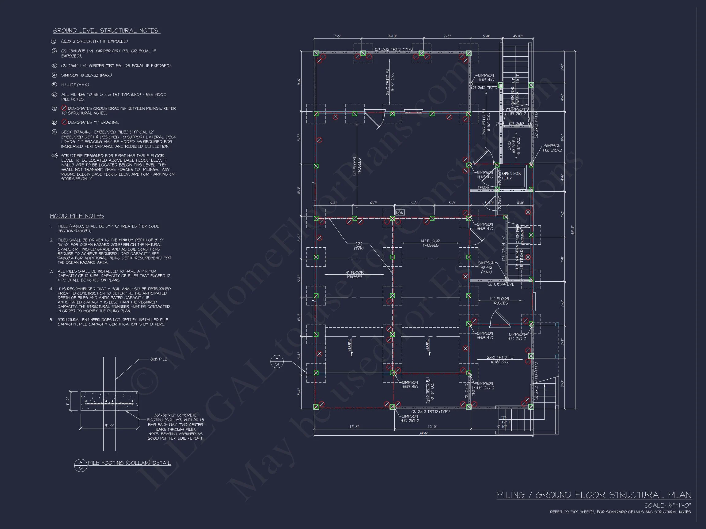 Charming Coastal house Plan with CAD Blueprint and Designs