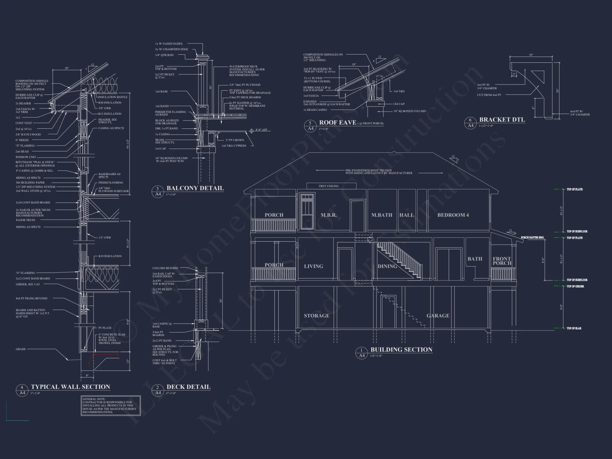 Charming Coastal house Plan with CAD Blueprint and Designs