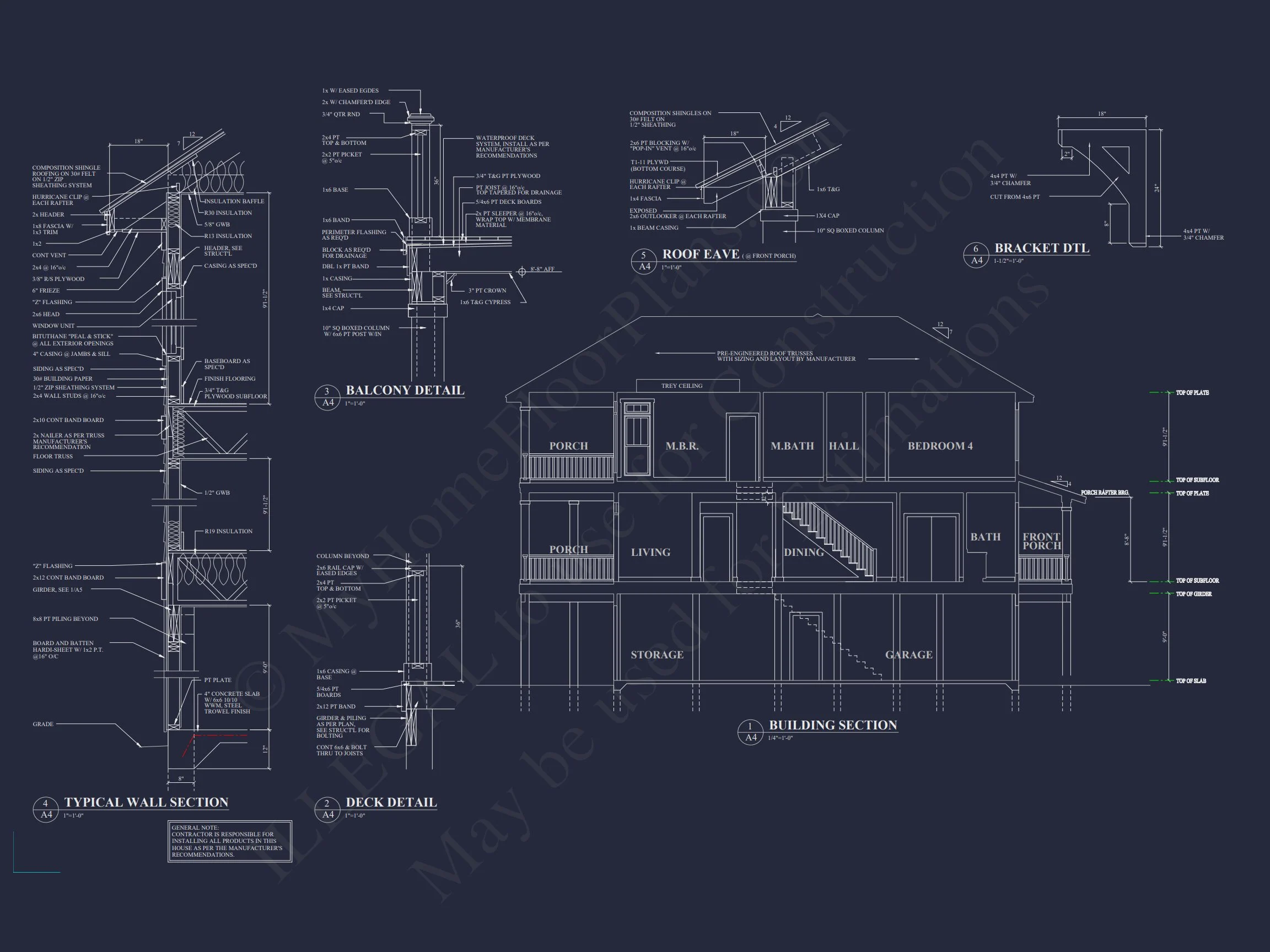 Charming Coastal house Plan with CAD Blueprint and Designs
