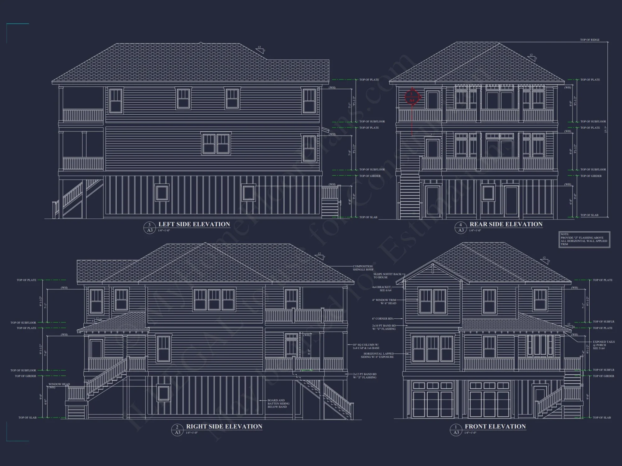 Charming Coastal house Plan with CAD Blueprint and Designs