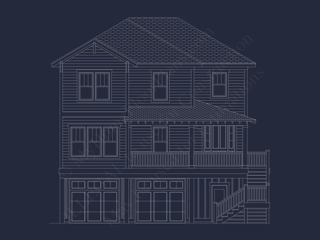 Charming Coastal house Plan with CAD Blueprint and Designs