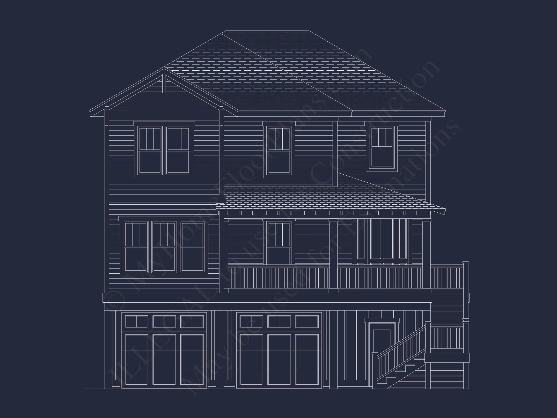 Charming Coastal house Plan with CAD Blueprint and Designs