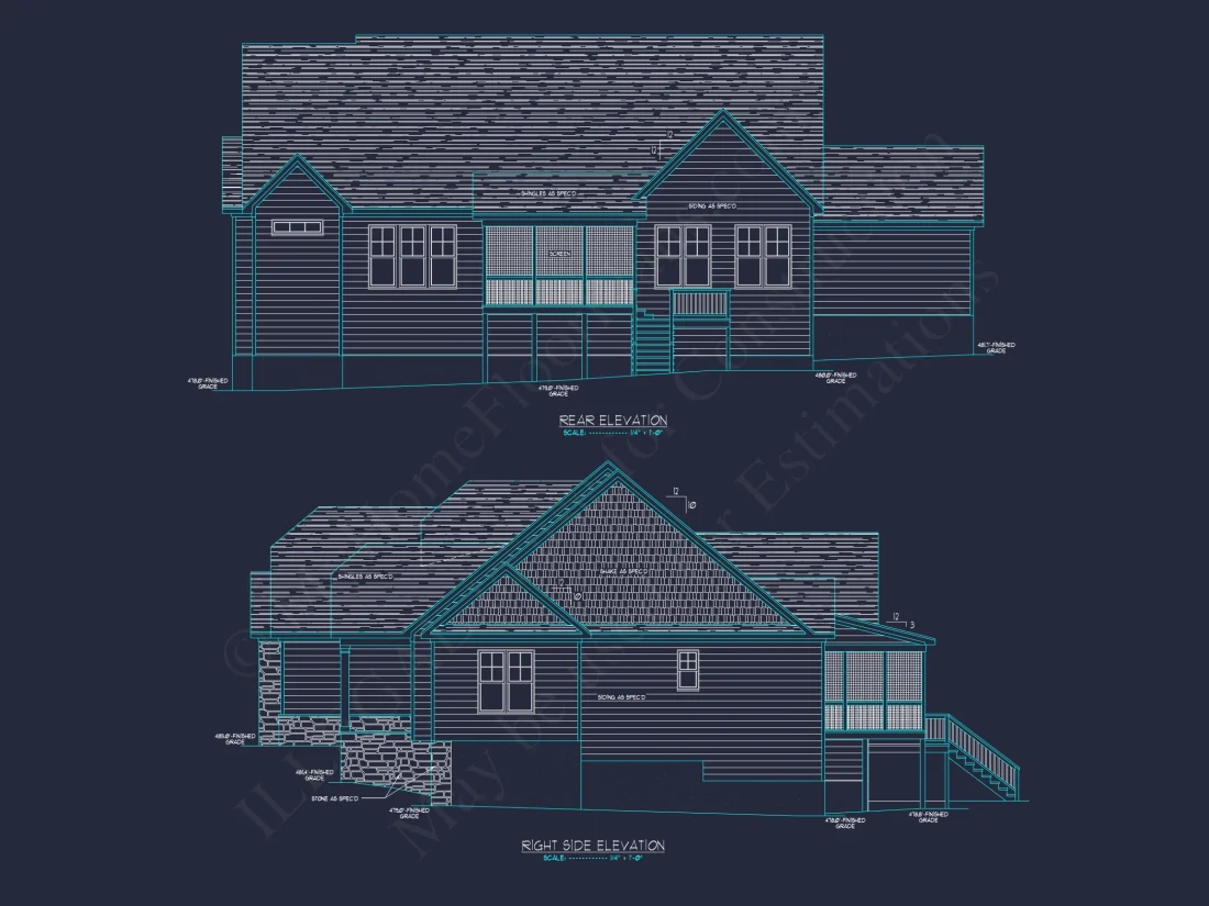 Explore this Spacious and Stylish house Plan with Detailed CAD Blueprint Designs