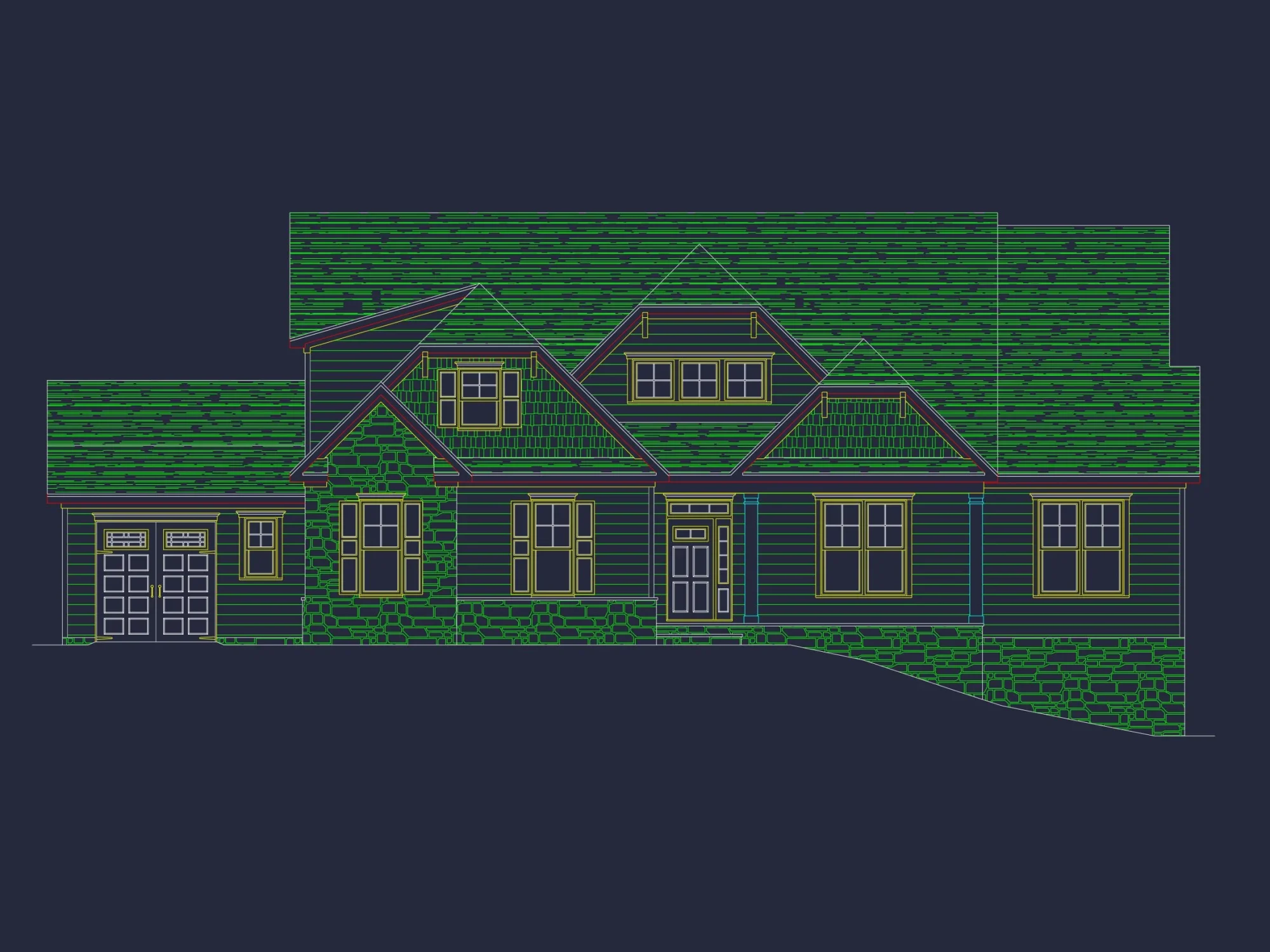 Explore this Spacious and Stylish house Plan with Detailed CAD Blueprint Designs