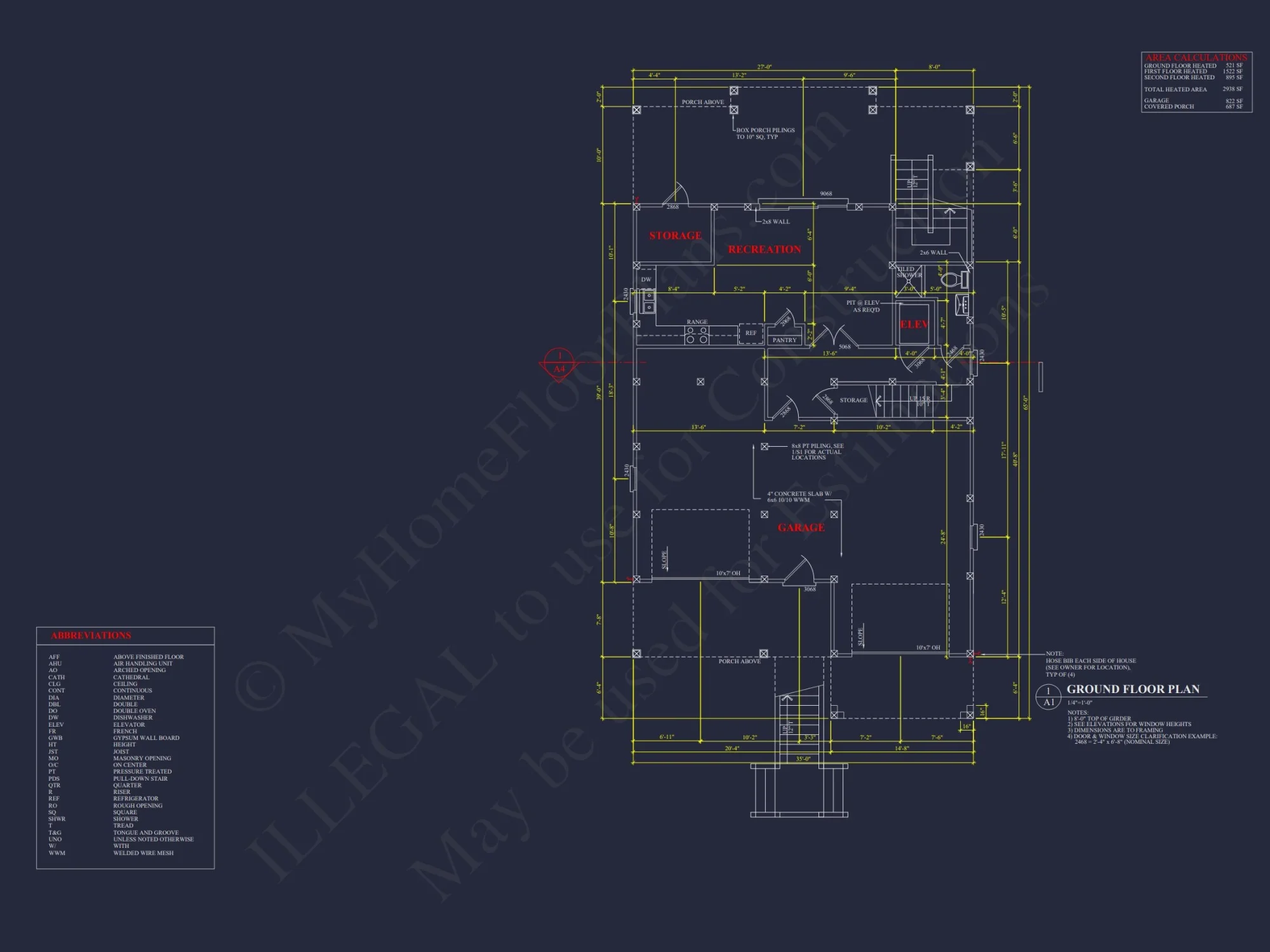 Elegant Coastal house Floor Plan with CAD Architecture Designs