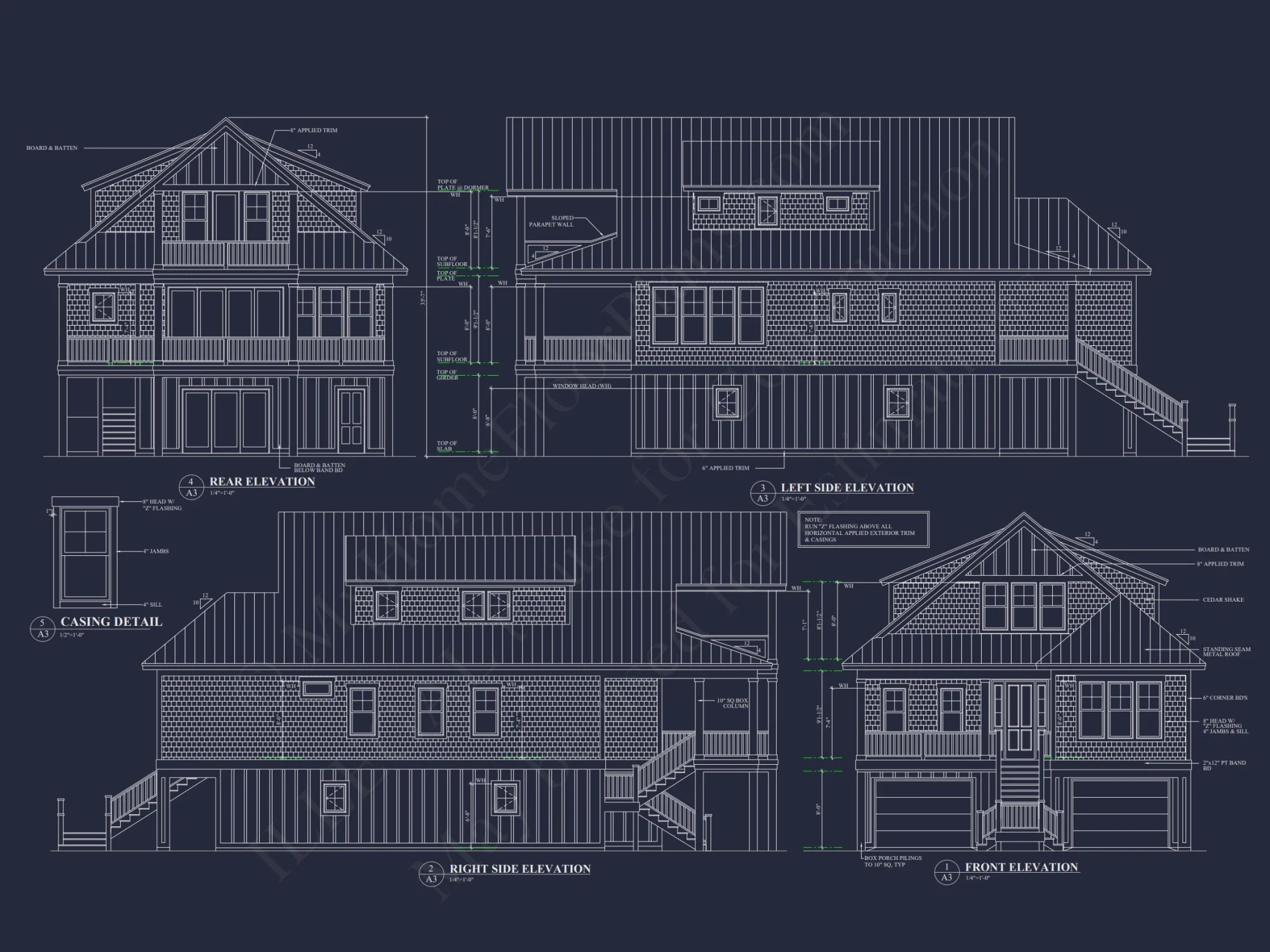 Elegant Coastal house Floor Plan with CAD Architecture Designs
