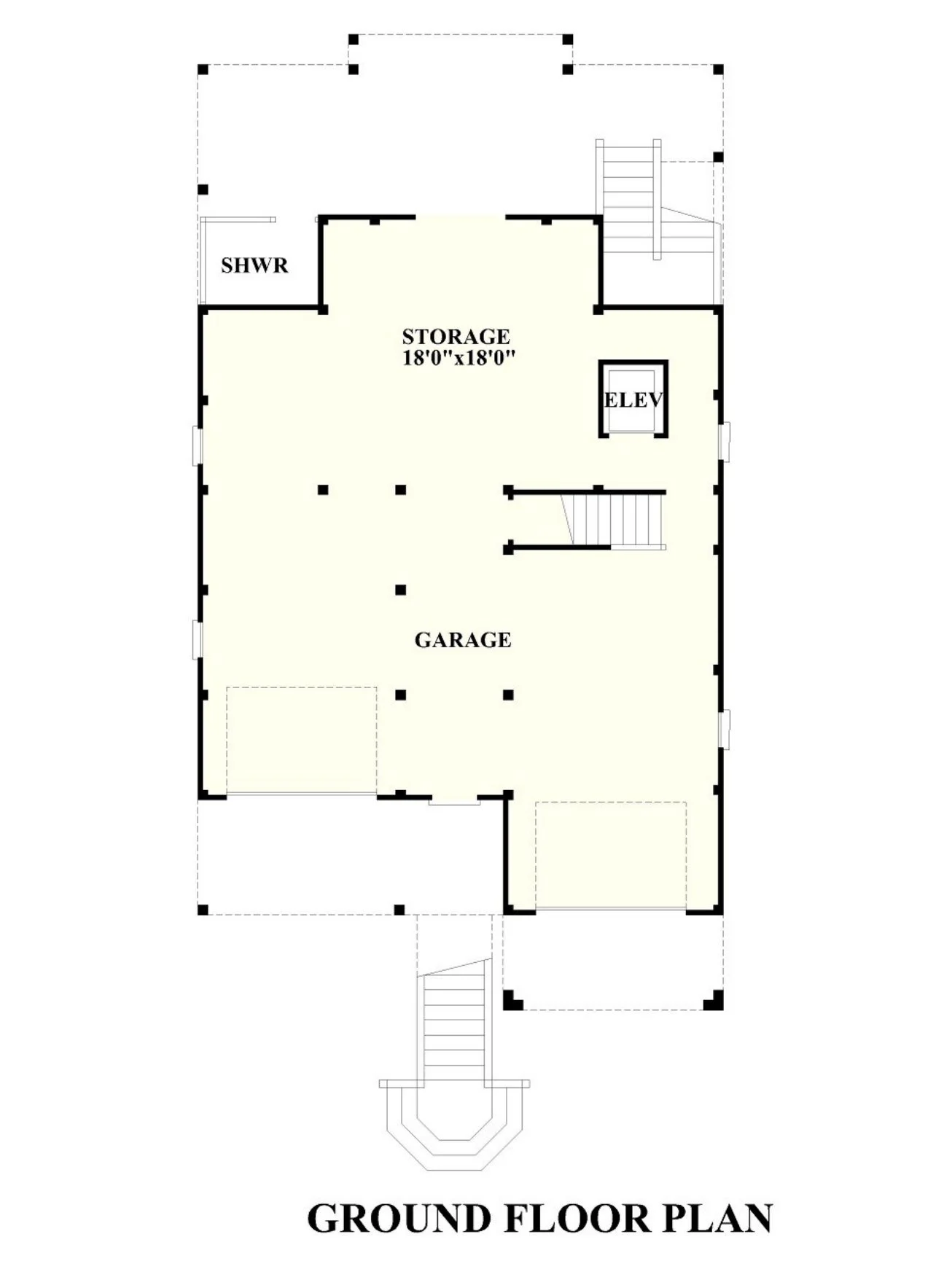 Elegant Coastal house Floor Plan with CAD Architecture Designs
