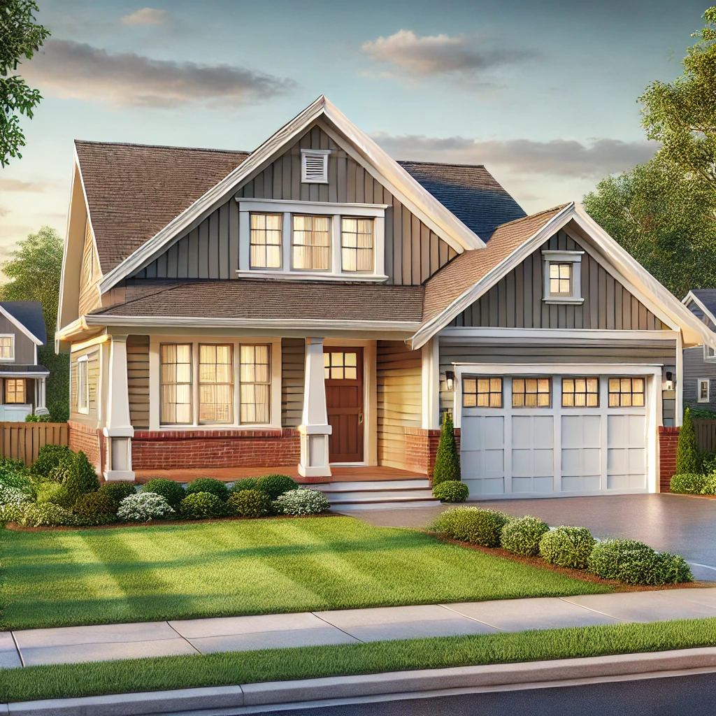 "Single-story conventional house plans with gable roof and functional design"