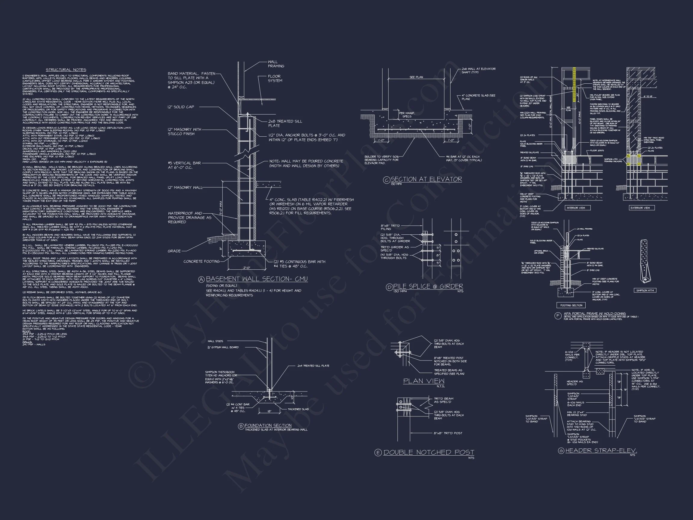 18-1412 HOUSE PLAN - Elegant Coastal House Floor Plan with Detailed CAD Designs 14 Elegant Coastal house Floor Plan with Detailed CAD Designs