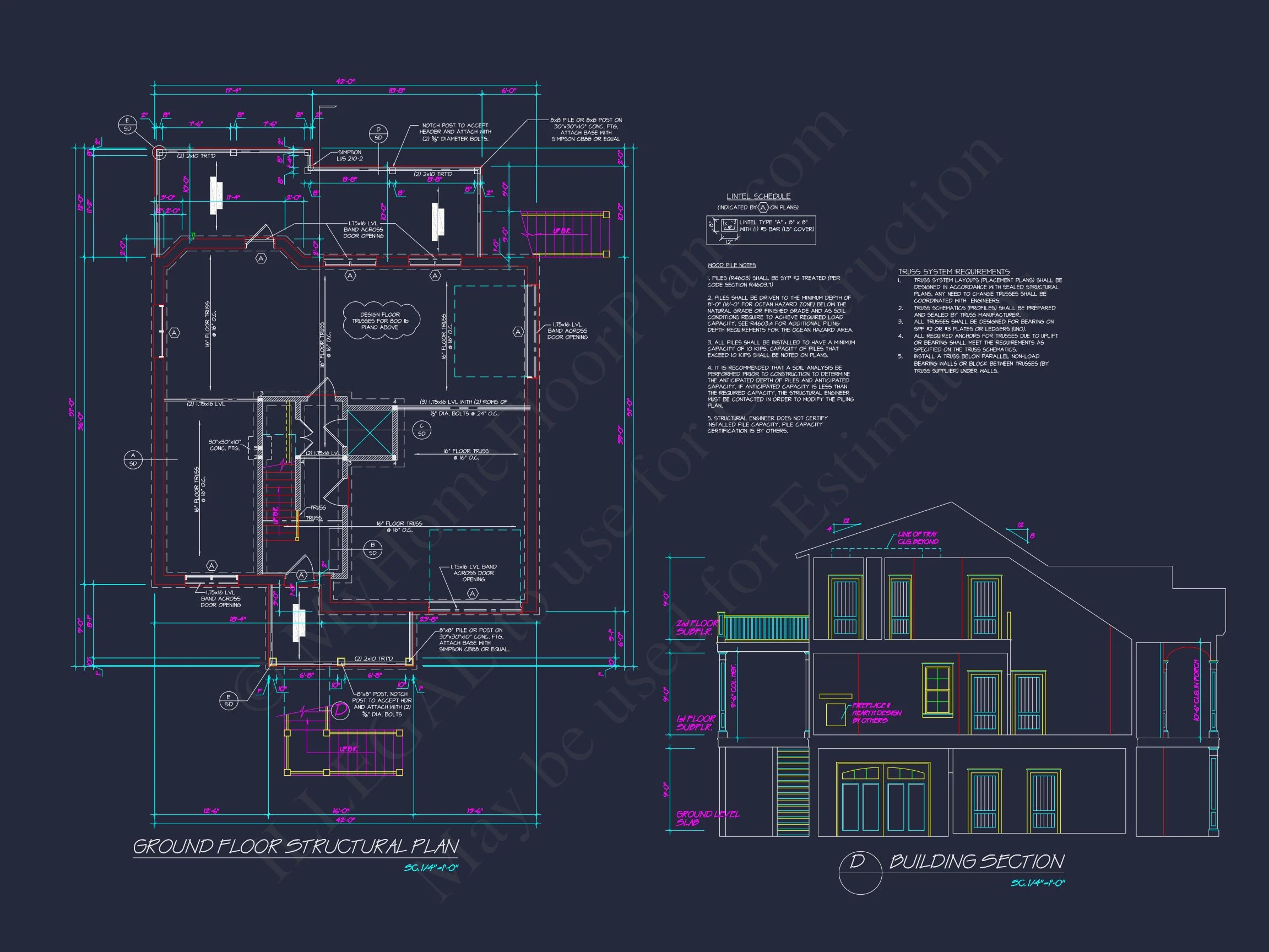 18-1412 HOUSE PLAN - Elegant Coastal House Floor Plan with Detailed CAD Designs 10 Elegant Coastal house Floor Plan with Detailed CAD Designs