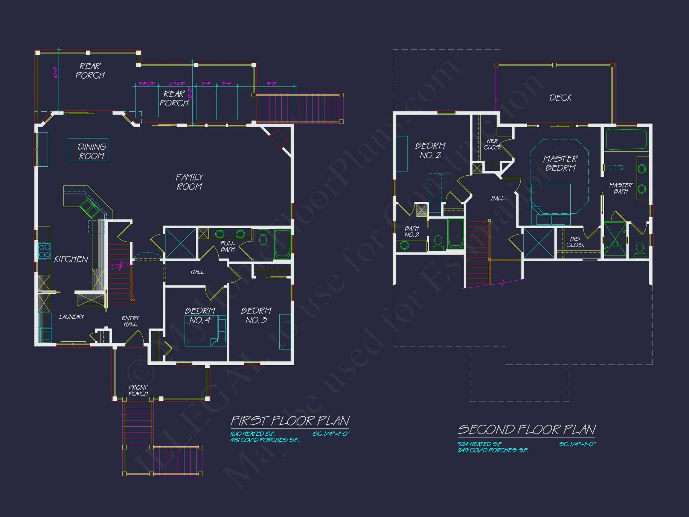 18-1412 HOUSE PLAN - Elegant Coastal House Floor Plan with Detailed CAD Designs 9 Elegant Coastal house Floor Plan with Detailed CAD Designs