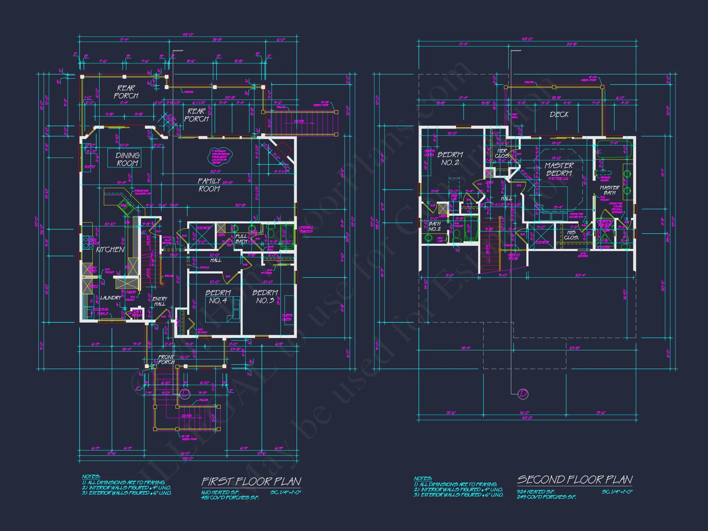 18-1412 HOUSE PLAN - Elegant Coastal House Floor Plan with Detailed CAD Designs 7 Elegant Coastal house Floor Plan with Detailed CAD Designs