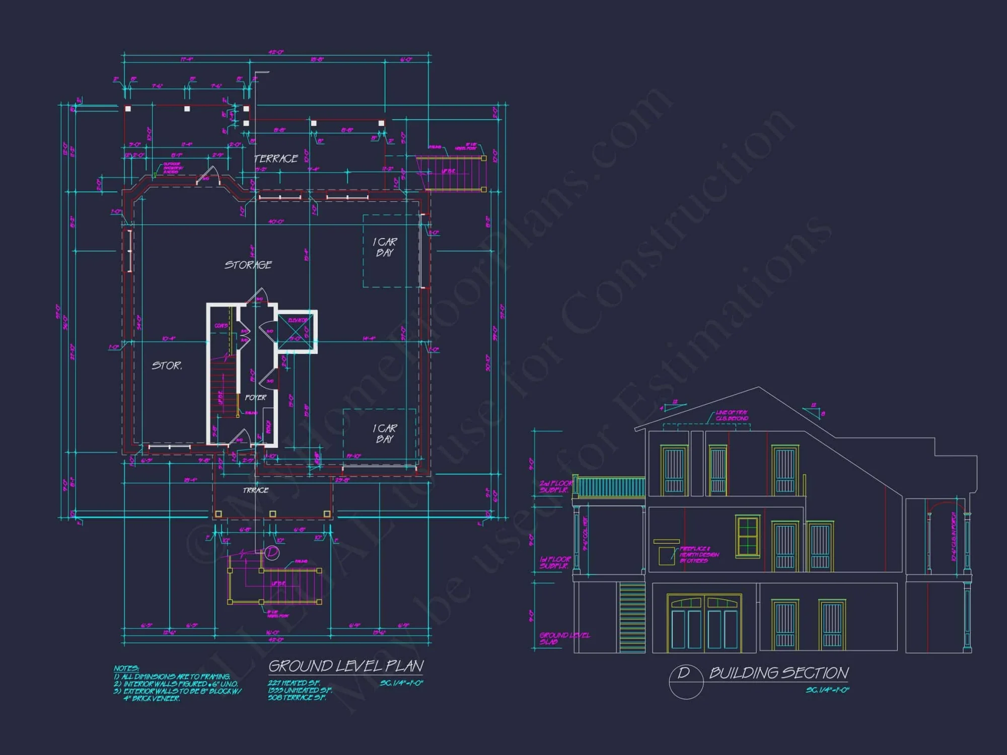 Elegant Coastal house Floor Plan with Detailed CAD Designs