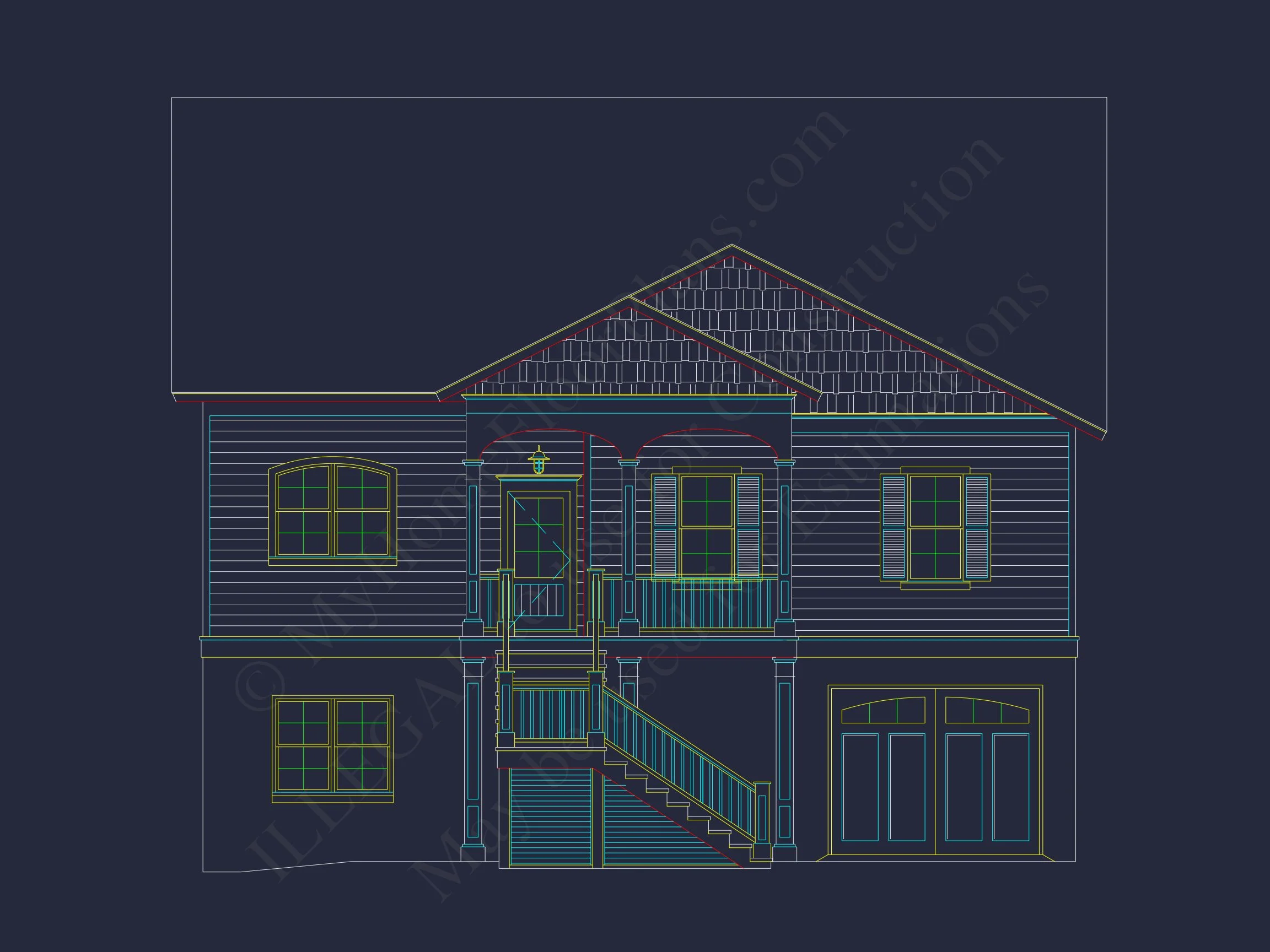 18-1412 HOUSE PLAN - Elegant Coastal House Floor Plan with Detailed CAD Designs 3 Elegant Coastal house Floor Plan with Detailed CAD Designs