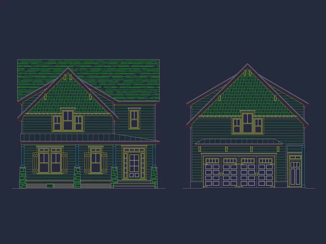 Charming Architectural house Plan with CAD and 2 Floors