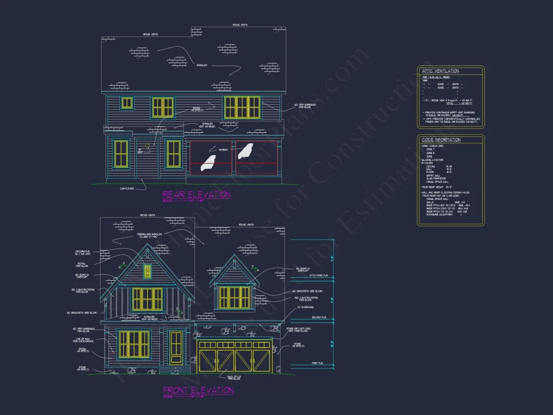 Modern house Plan with 4 Bedrooms, CAD Blueprints, and Designs