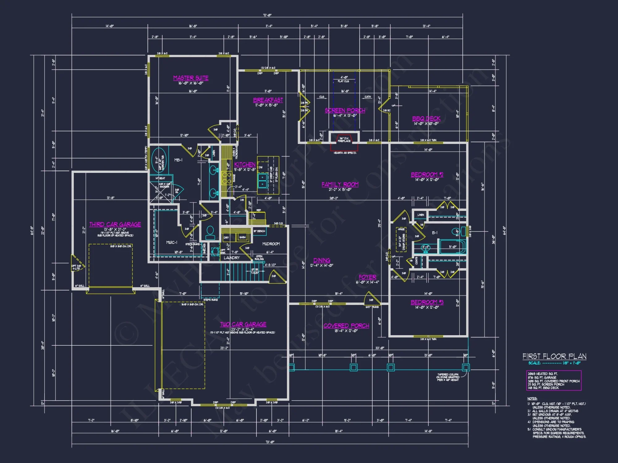 Craftsman-Style house Plan with Open Floor Design & CAD Blueprint