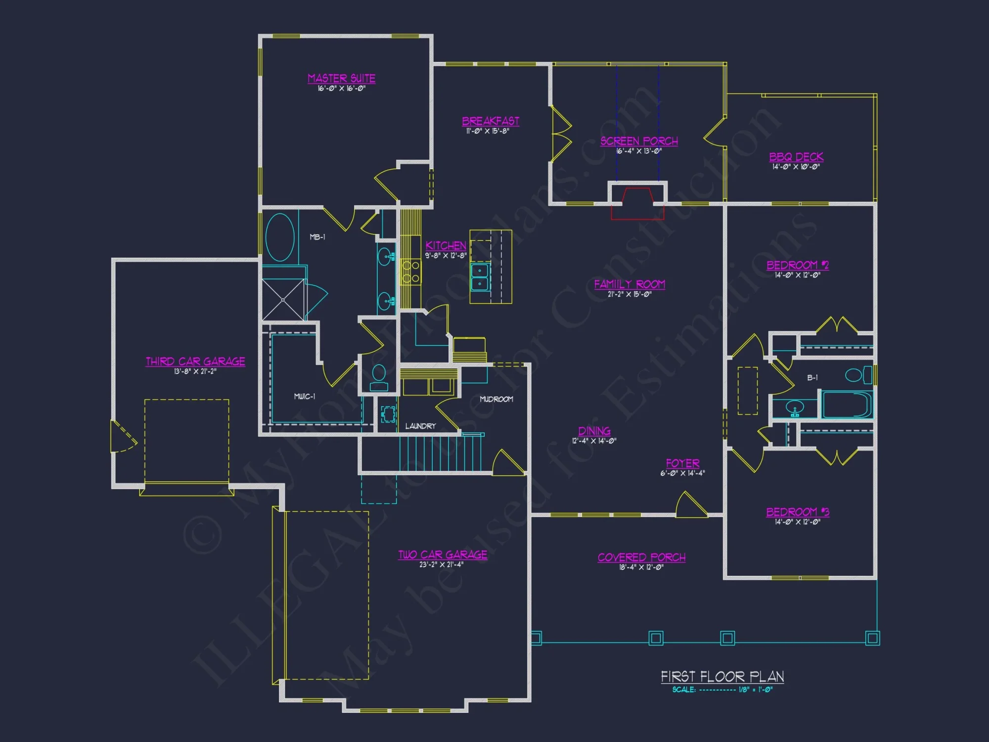 Craftsman-Style house Plan with Open Floor Design & CAD Blueprint