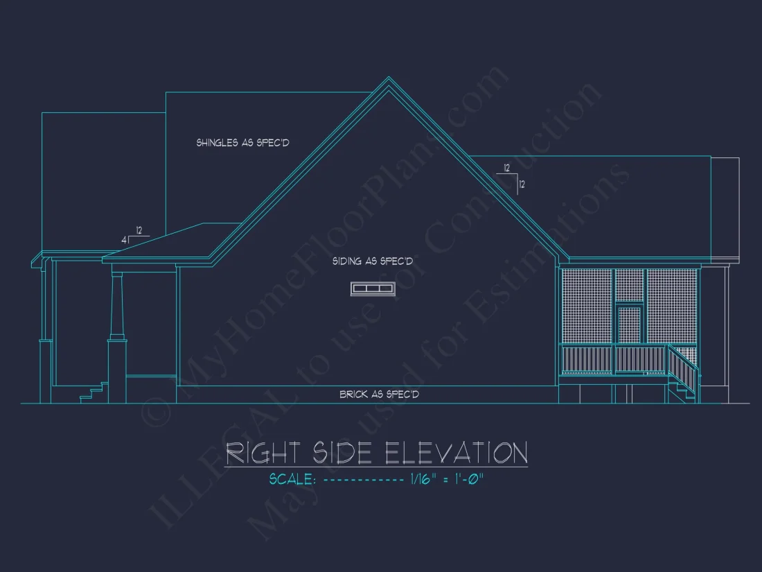 Craftsman-Style house Plan with Open Floor Design & CAD Blueprint