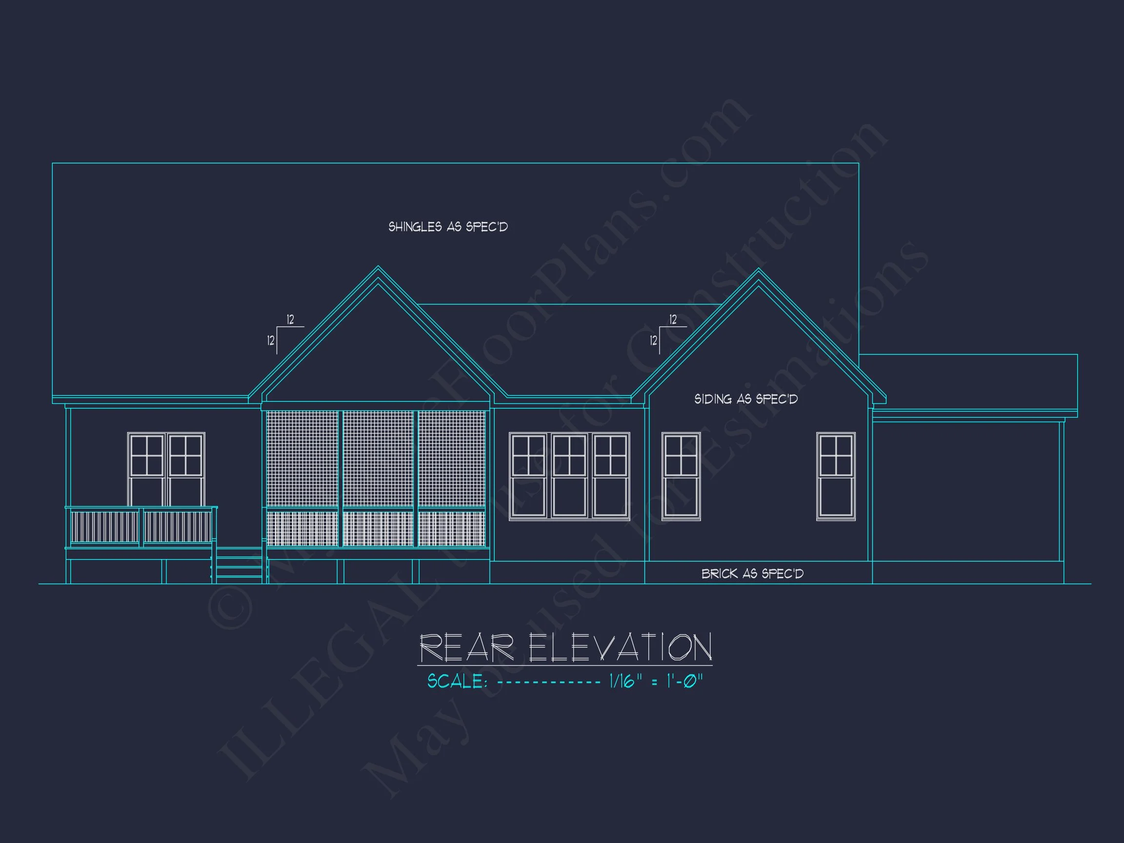 Craftsman-Style house Plan with Open Floor Design & CAD Blueprint