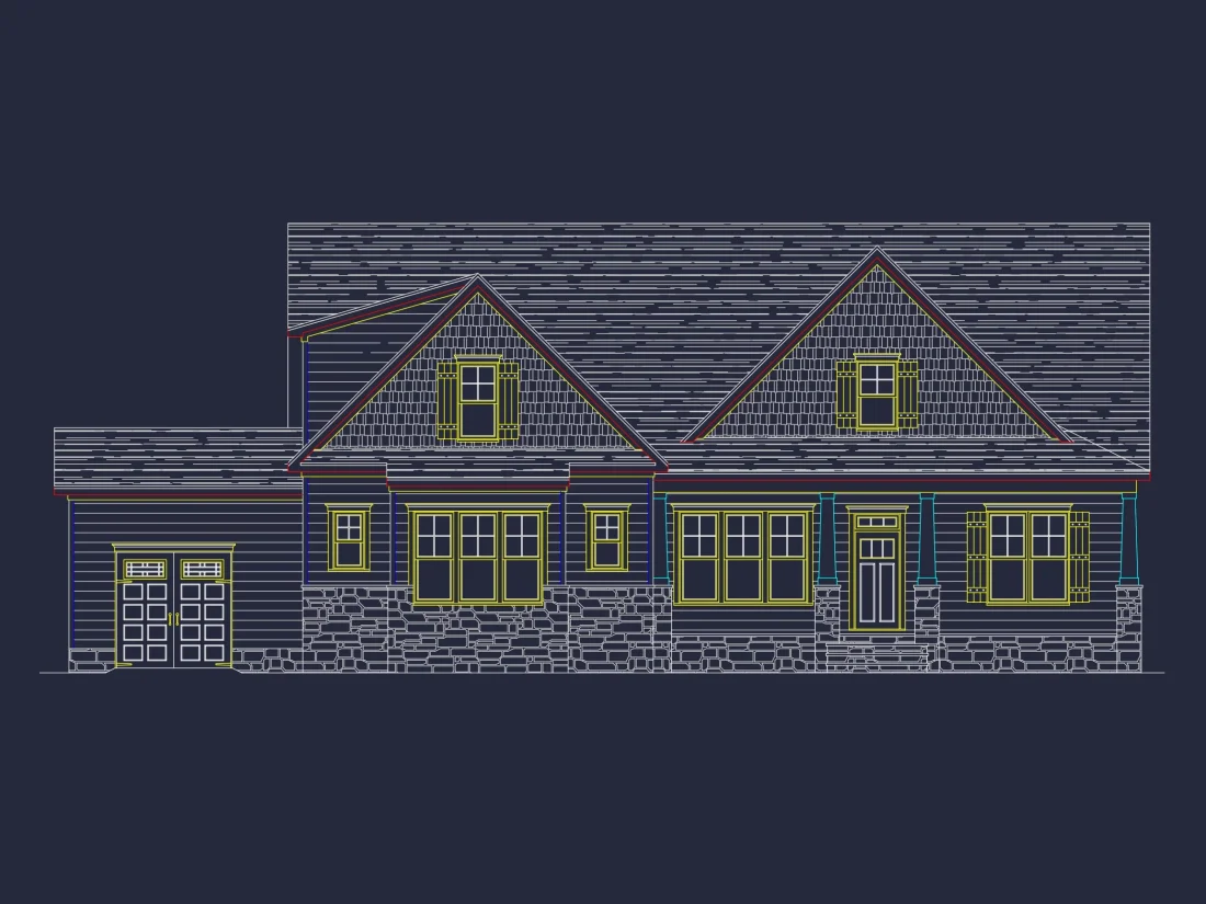 Craftsman-Style house Plan with Open Floor Design & CAD Blueprint
