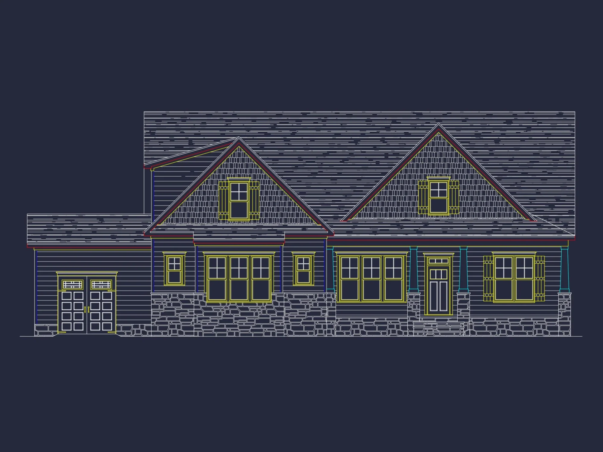 Craftsman-Style house Plan with Open Floor Design & CAD Blueprint