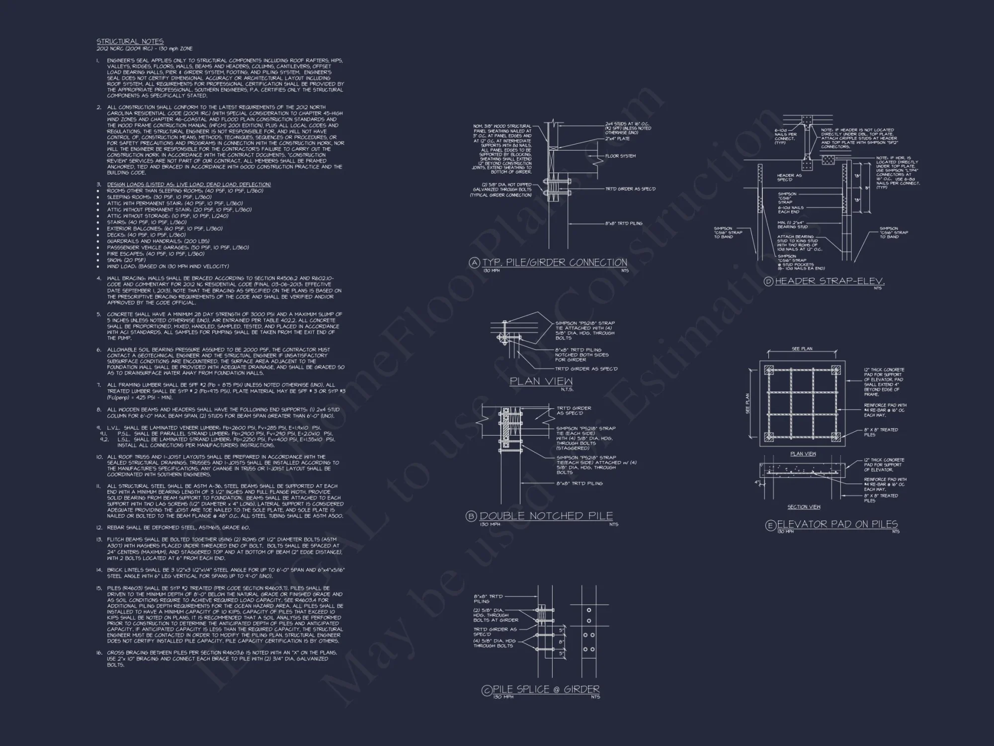 Beach house Floor Plan with Coastal Designs and CAD Blueprint