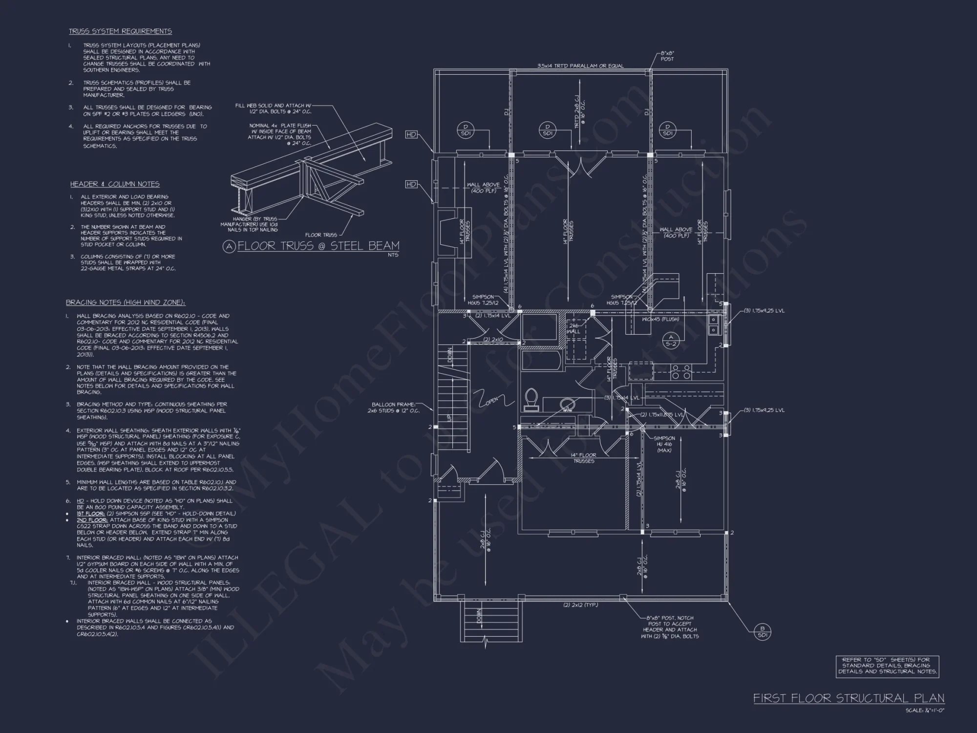 Beach house Floor Plan with Coastal Designs and CAD Blueprint