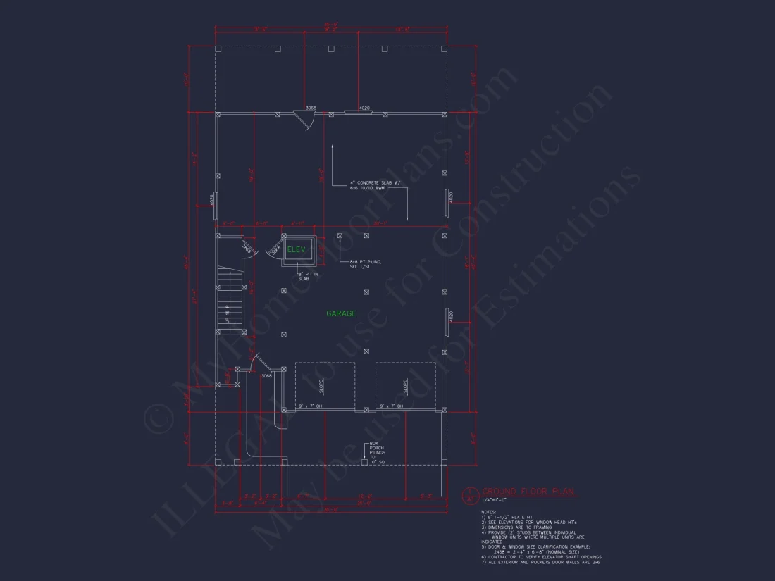 Beach house Floor Plan with Coastal Designs and CAD Blueprint