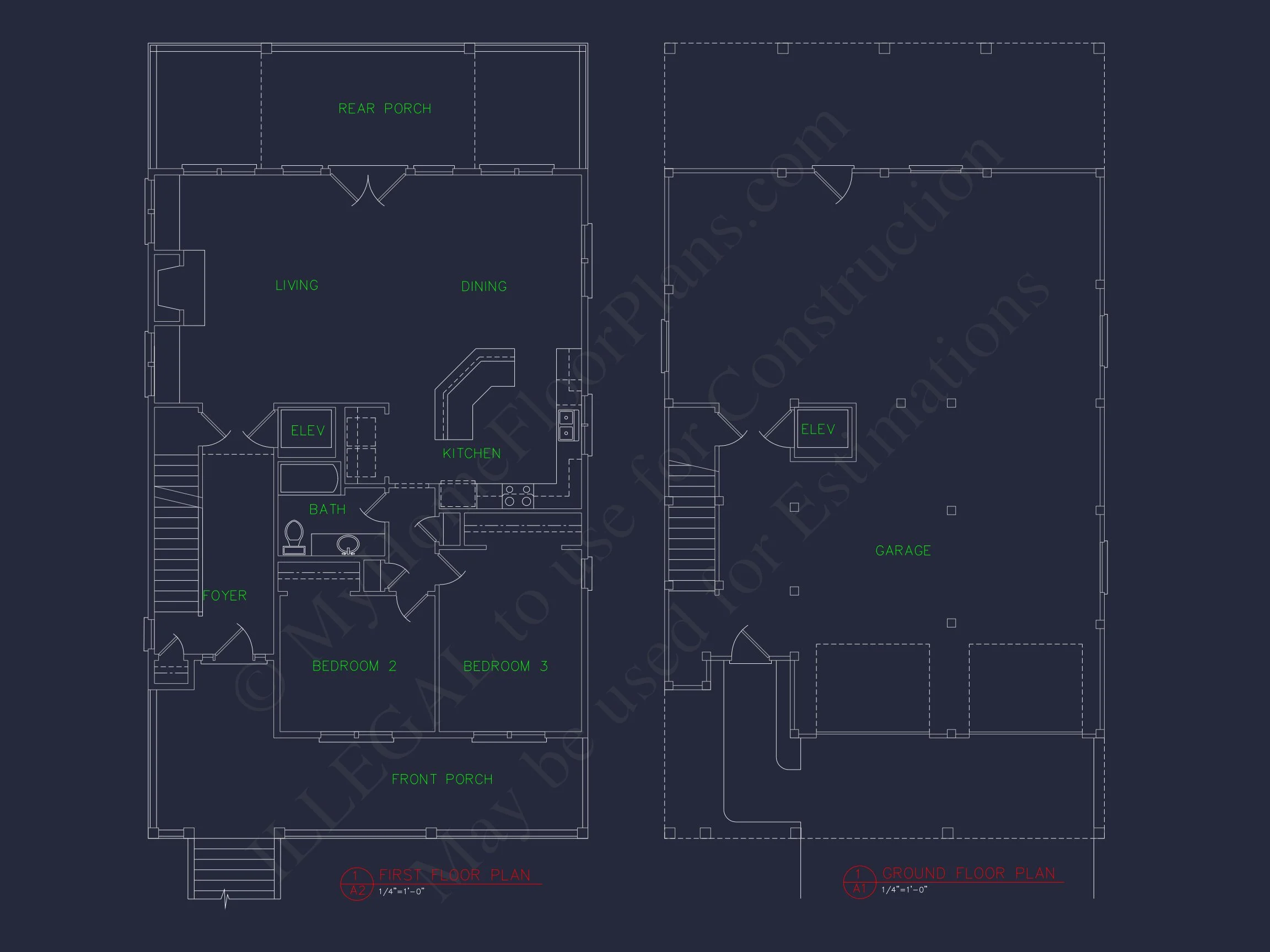 17-1339 HOUSE PLAN - Beach House Floor Plan with Coastal Designs and CAD Blueprint 5 Beach house Floor Plan with Coastal Designs and CAD Blueprint