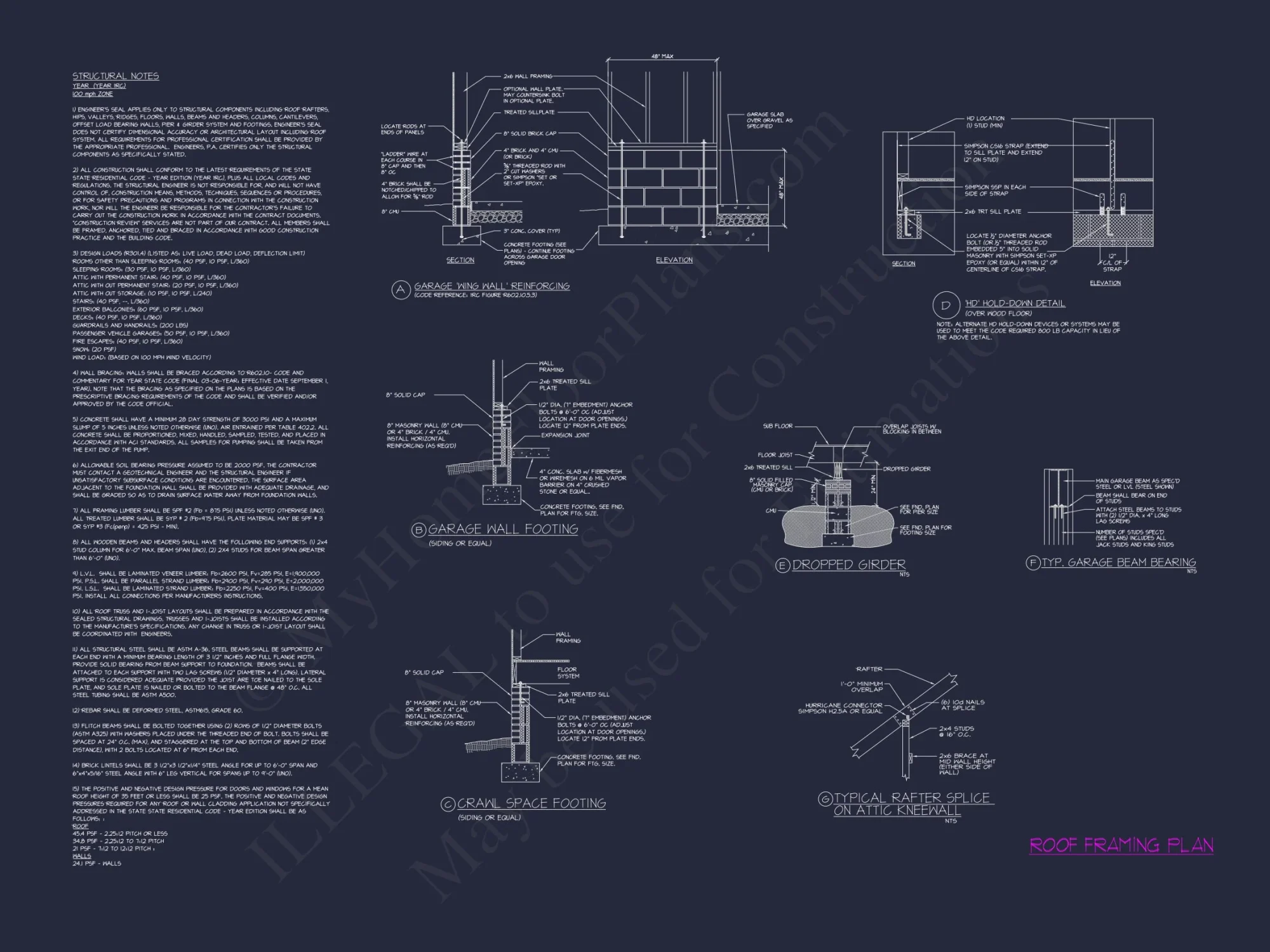 Craftsman house Plan with 2 Floors, 4 Bedrooms & CAD Designs
