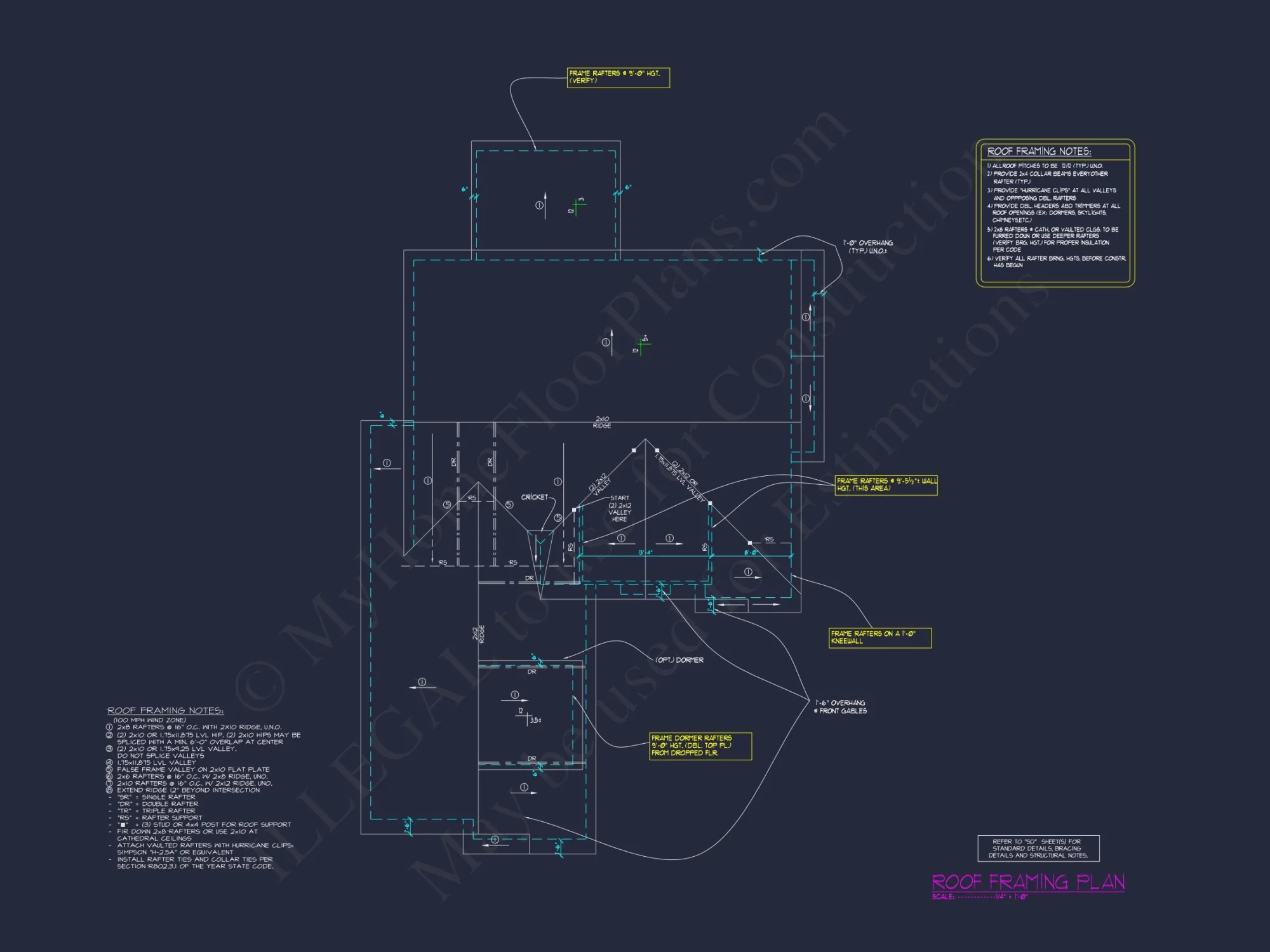 Craftsman house Plan with 2 Floors, 4 Bedrooms & CAD Designs