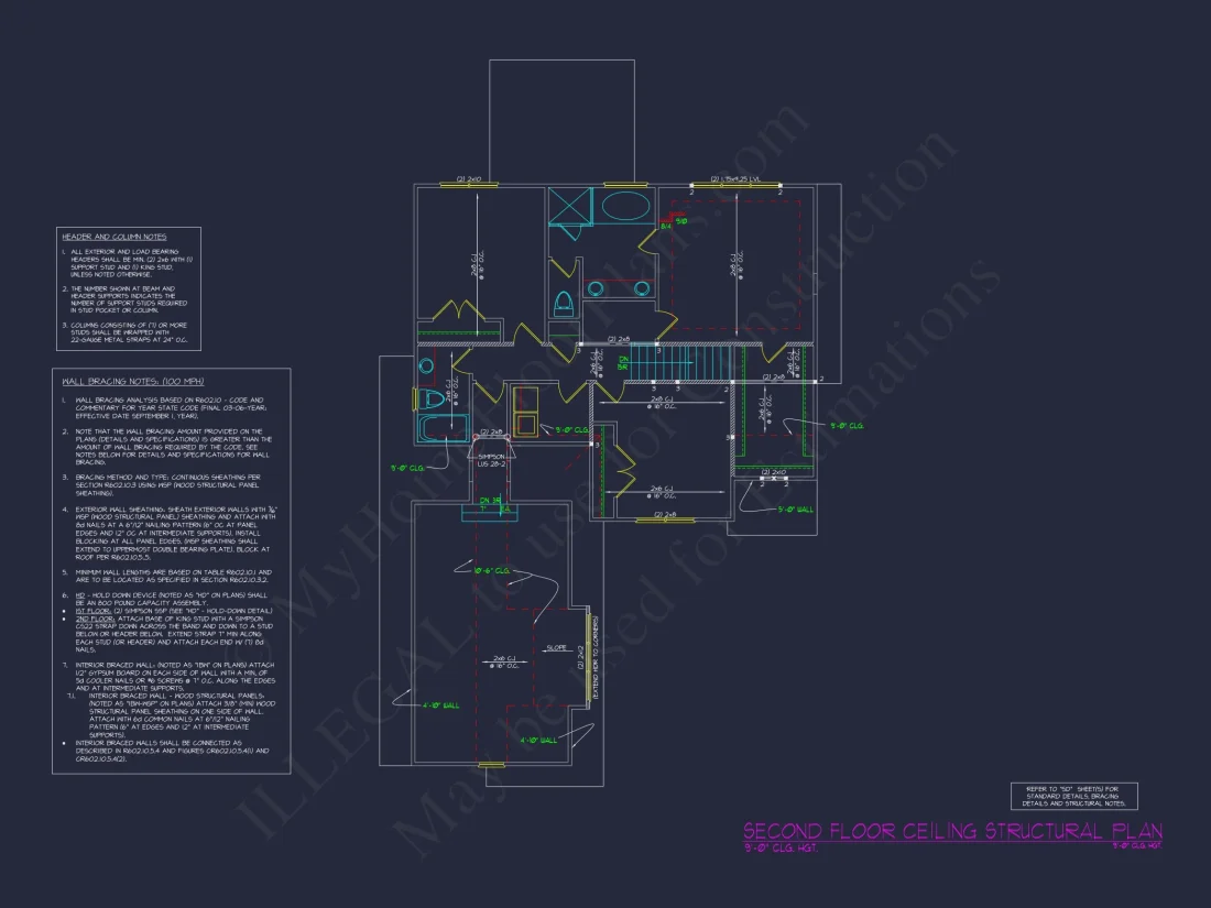 Craftsman house Plan with 2 Floors, 4 Bedrooms & CAD Designs