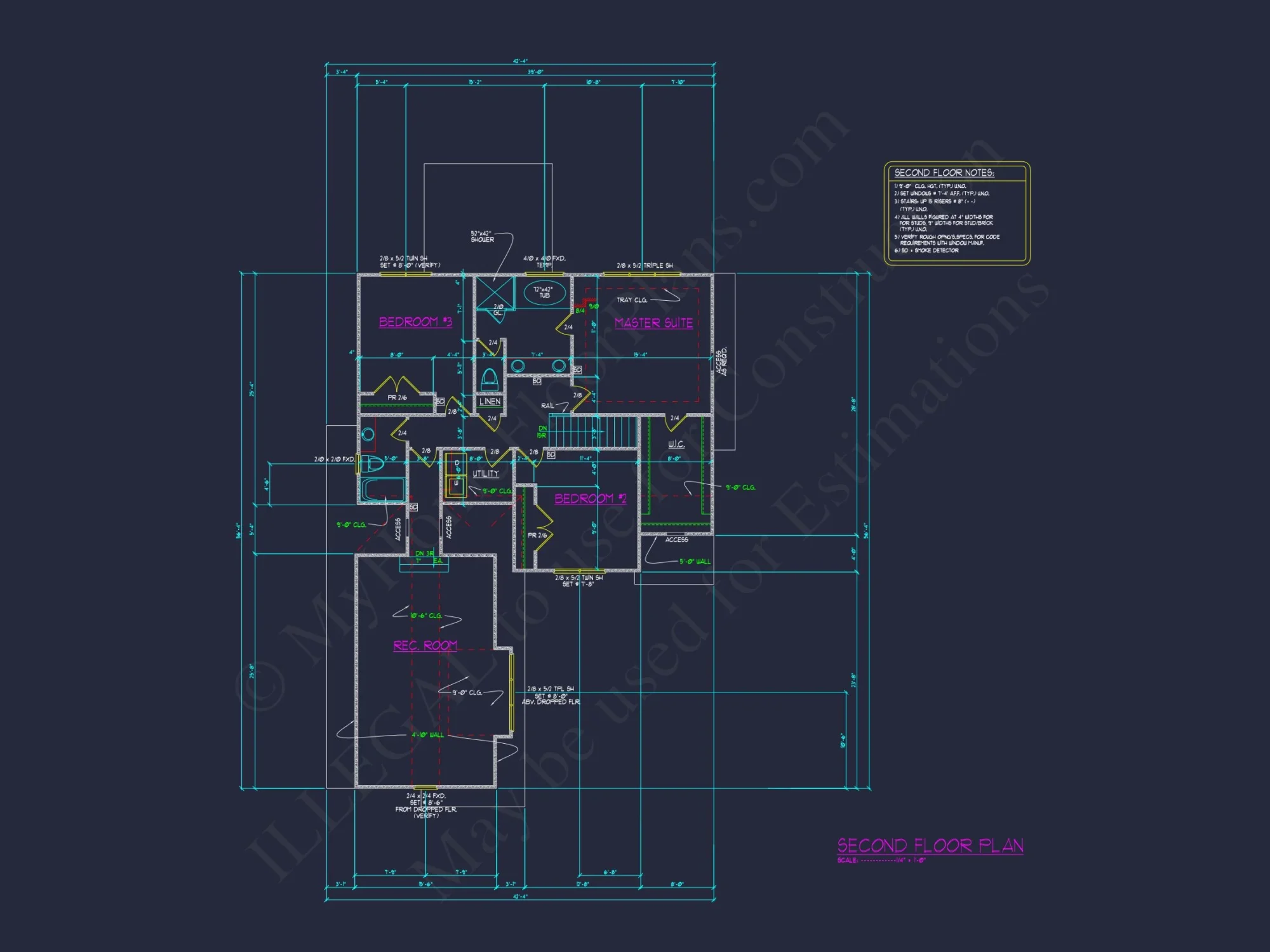 Craftsman house Plan with 2 Floors, 4 Bedrooms & CAD Designs